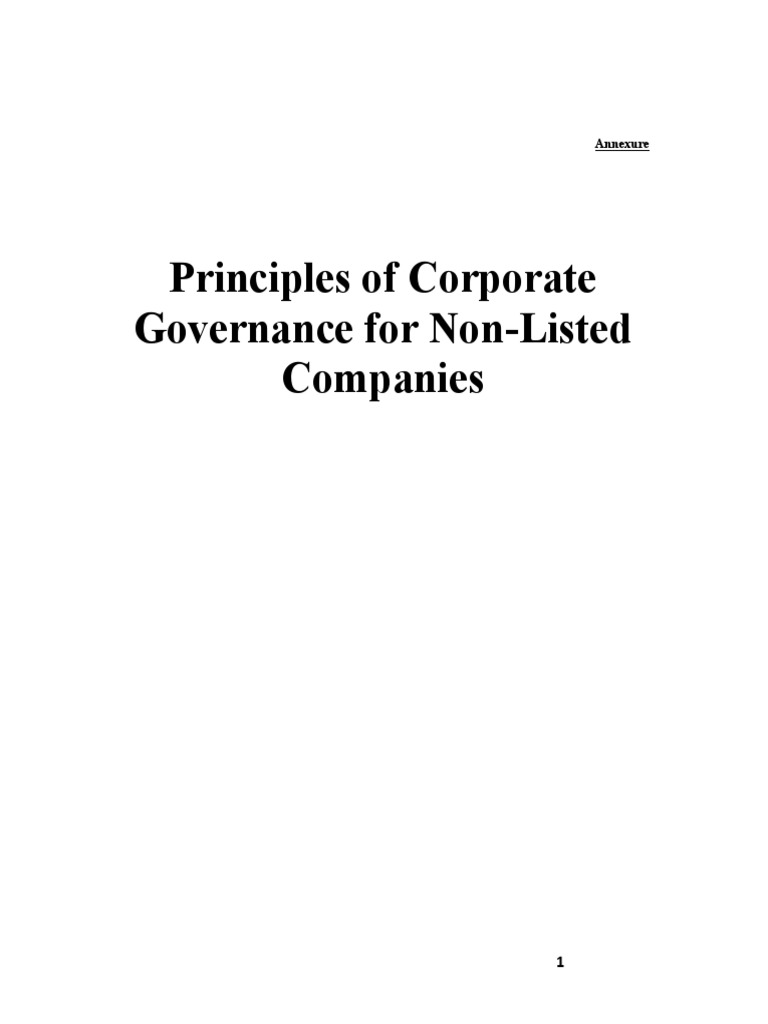 Principles of Corporate Governance 24-8-16 | PDF | Board Of Directors ...