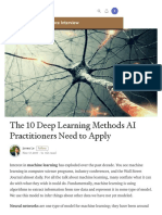 The 10 Deep Learning Methods AI Practitioners Need to Apply