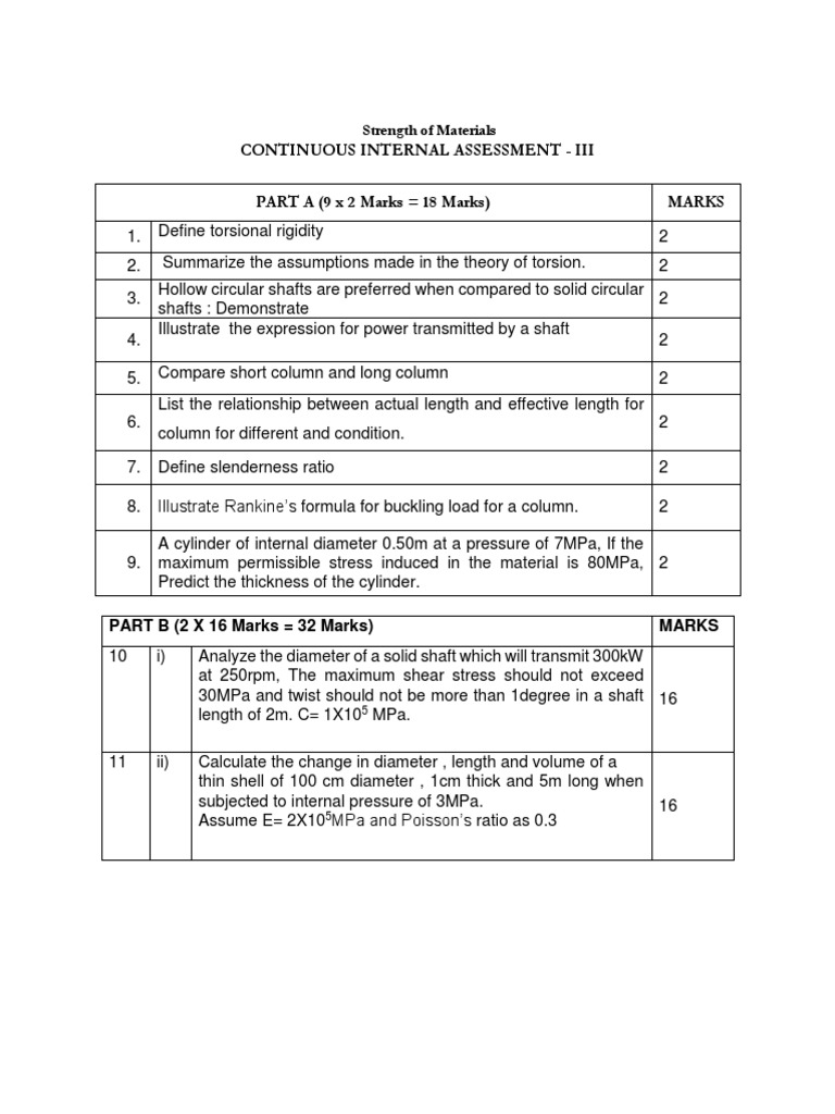 Continuous Internal Assessment - Iii PART A (9 X 2 Marks 18 Marks ...