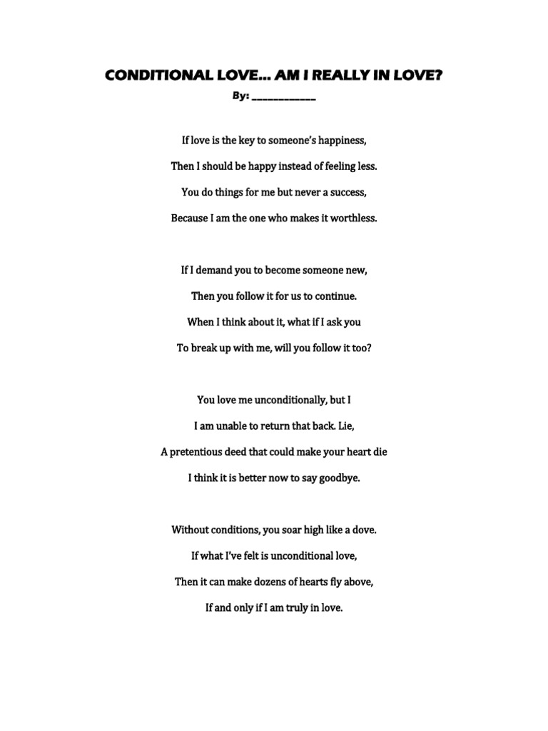 Conditional Love in Poetry | PDF