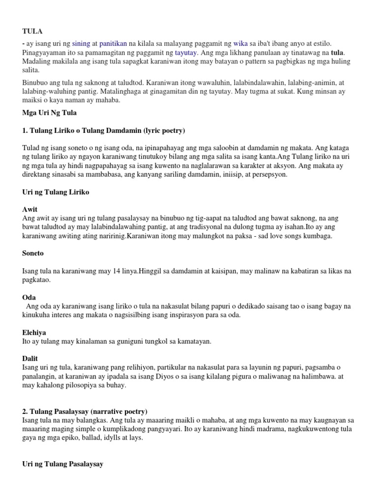 TULA | PDF