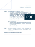 Le document de retrait révisé sur le protocol entre l'Irlande et L'Irlande du Nord