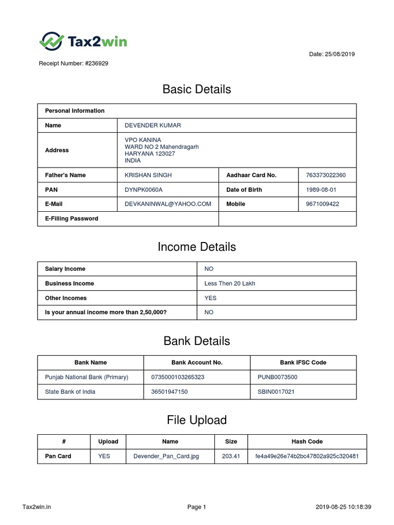 Income Tax File | PDF