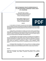 Needs Assessment of Barangay Health Workers (BHWS) in Delivering Health Care Provisions in Barangay Dawis, Digos City, Philippines