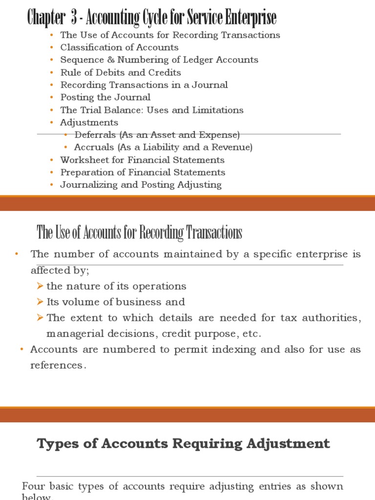 Accounting Cycle for Service Firms | PDF | Deferral | Debits And Credits