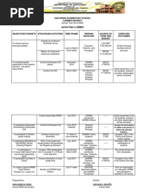 Action Plan Drrm