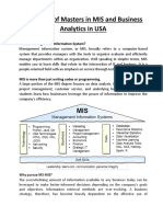 Prospects of Masters in MIS and Business Analytics in USA - Education Street