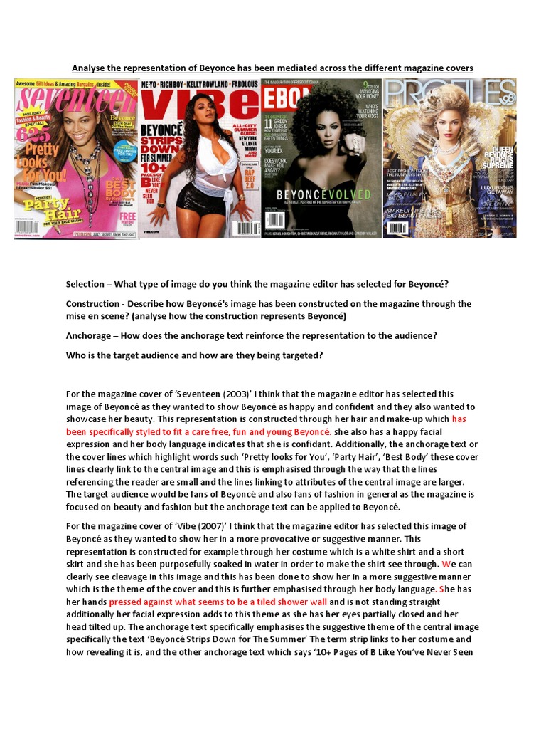 Analyse The Representation of Beyonce Has Been Mediated Across The ...