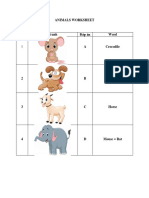 Animals Worksheet