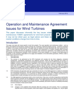 Operation and Maintenance Agreement Issues For Wind Turbines