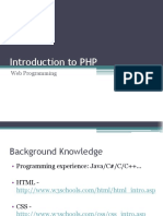 Introduction To PHP: Web Programming