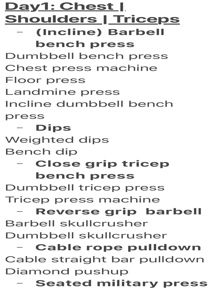 Incline Bench Press Workout Plan | PDF