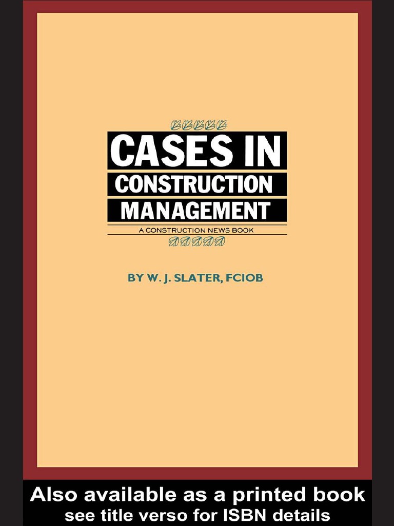 Cases in Construction Management - A Construction News Book PDF | PDF