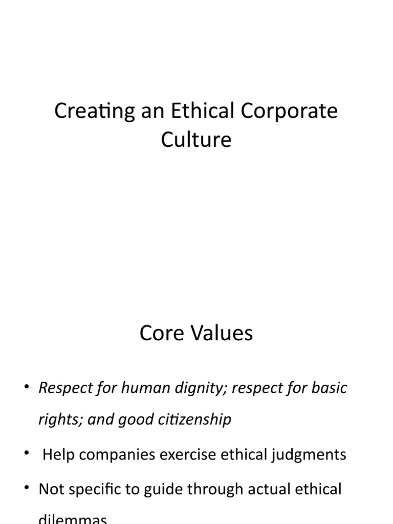 Ethical Corporate Culture | PDF | Self-Improvement