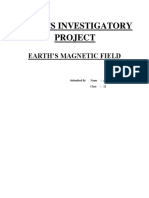 Physics Investigatory Project: Earth'S Magnetic Field