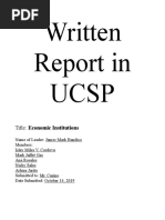 Written Report in Ucsp: Title: Economic Institutions