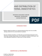 Uptake and Distribution of Inhalational Anaesthetics