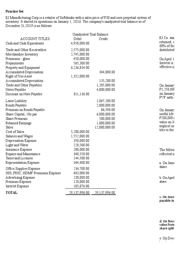 Practice Problem | PDF | Debits And Credits | Expense