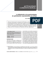CDG - LA (DI-) SOLUCIÓN Y LAS OPORTUNIDADES DE  OPTIMIZACIÓN REPRESENTATIVA EN EL PERÚ (2019-2021)