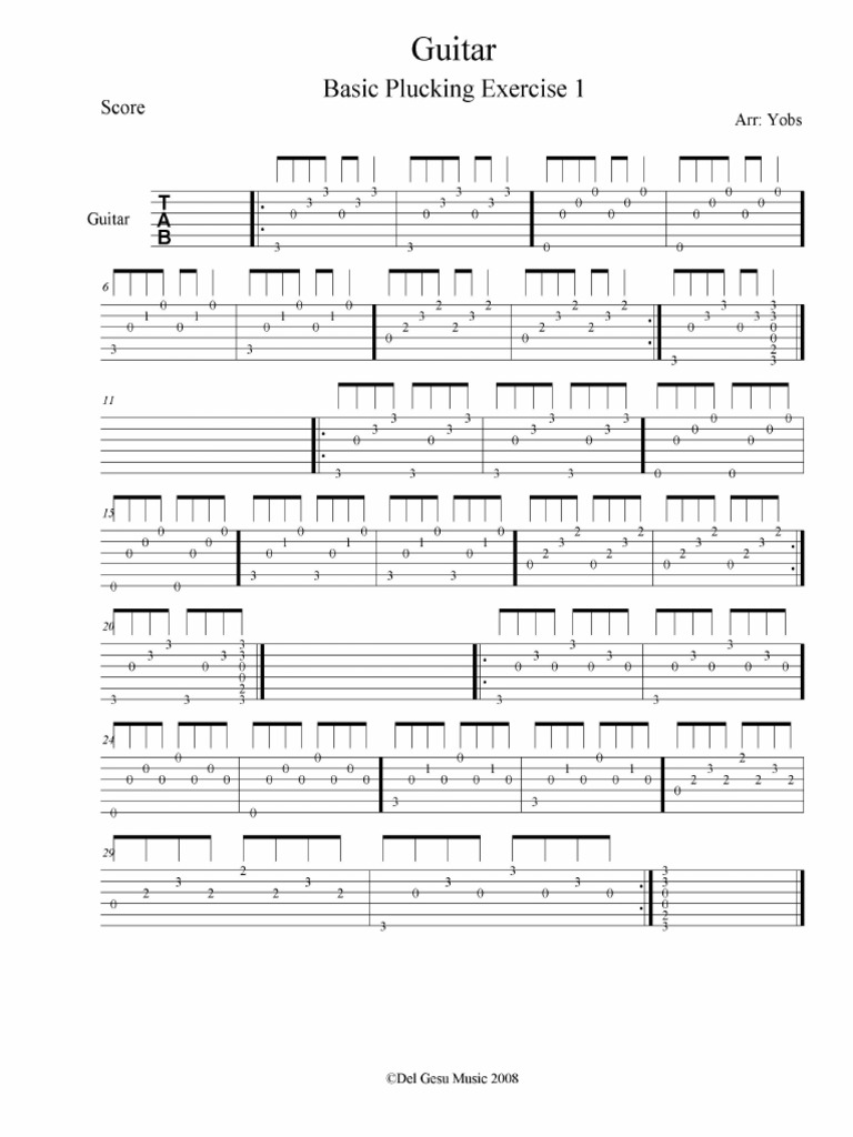 Guitar Basic Plucking Exercise 1