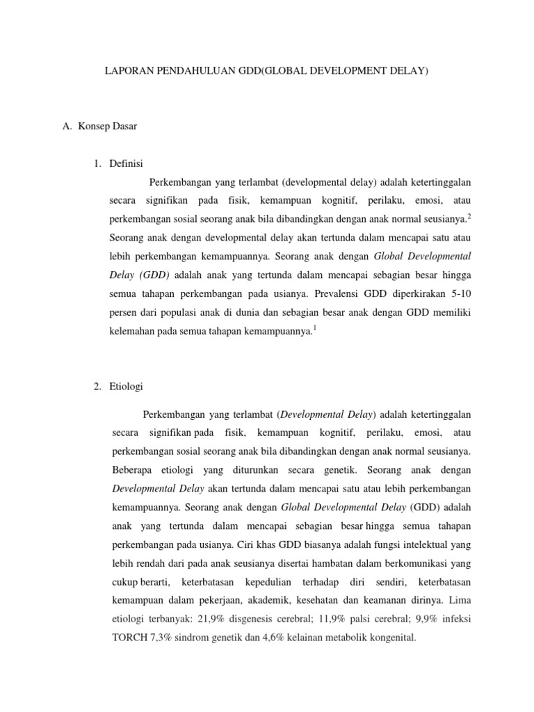 Memahami Global Developmental Delay (GDD) | PDF