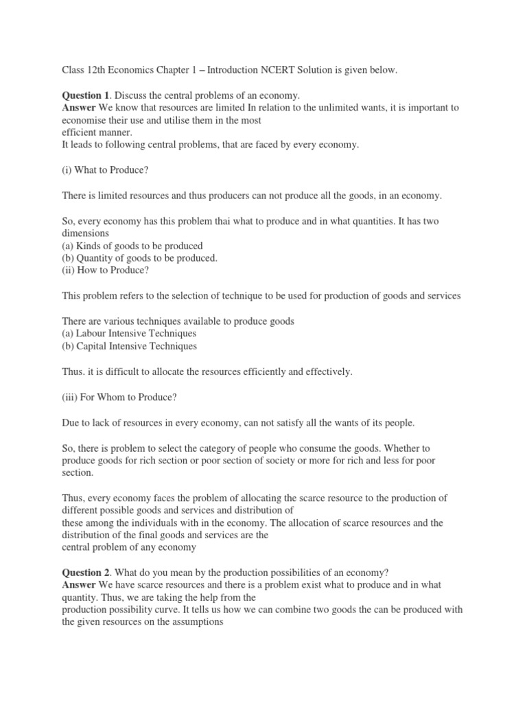 Class 12th Economics Chapter | PDF | Supply And Demand | Economics