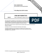 0580 Mathematics: MARK SCHEME For The May/June 2015 Series