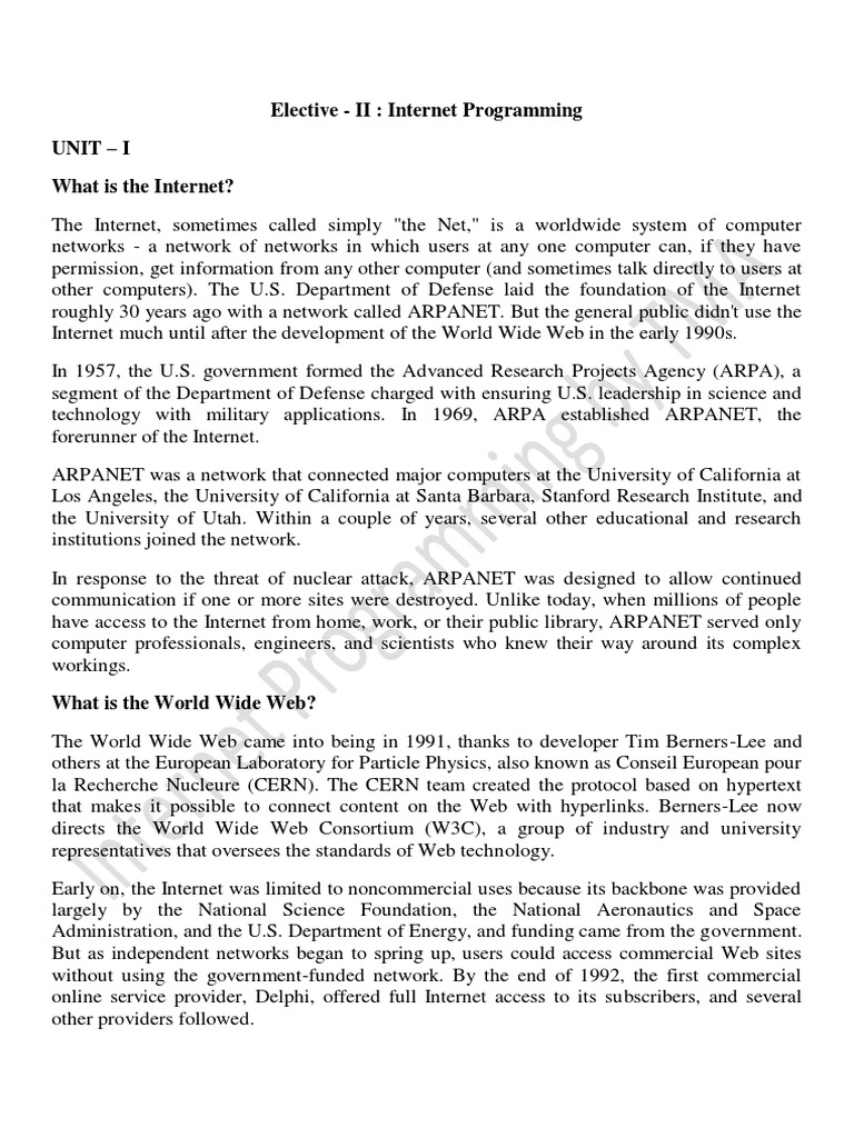 Internet Programming | PDF | Web Search Engine | Internet Protocol Suite