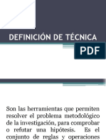 Definición de Técnica