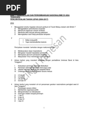 Soalan Tahun Lepas Kertas 1 2004 2017 Ting 5 Pdf