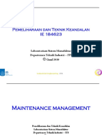 Pemeliharaan Dan Teknik Keandalan IE 184623: Laboratorium Sistem Manufaktur Departemen Teknik Industri - ITS