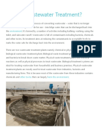 What Is Wastewater Treatment?: Environment