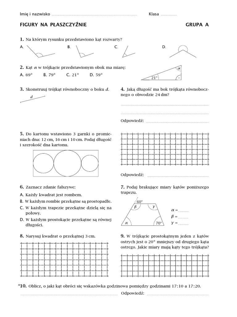 Matematyka Z Kluczem Klasa 4 Sprawdziany Pdf