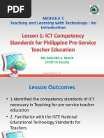 Lesson 1-ICT Competency Standards For Philippine Pre-Service Teacher Educati