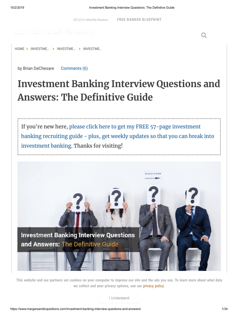 Investment Banking Interview Questions The Definitive Guide Pdf
