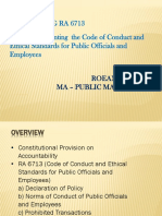 Briefing Ra 6713 Rules Implementing The Code of Conduct and Ethical Standards For Public Officials and Employees