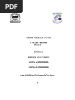 Online Feedback System: SINDHUJA S (1517106083) SUJITHA V (1517106089) SWETHA P (1517106094)