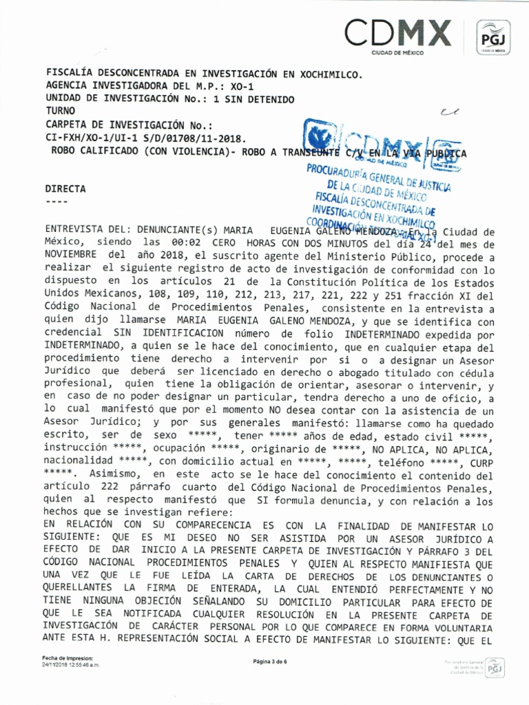 Acta de Robo Sello Zona