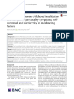 Association Between Childhood Invalidation and Borderline Personality Symptoms