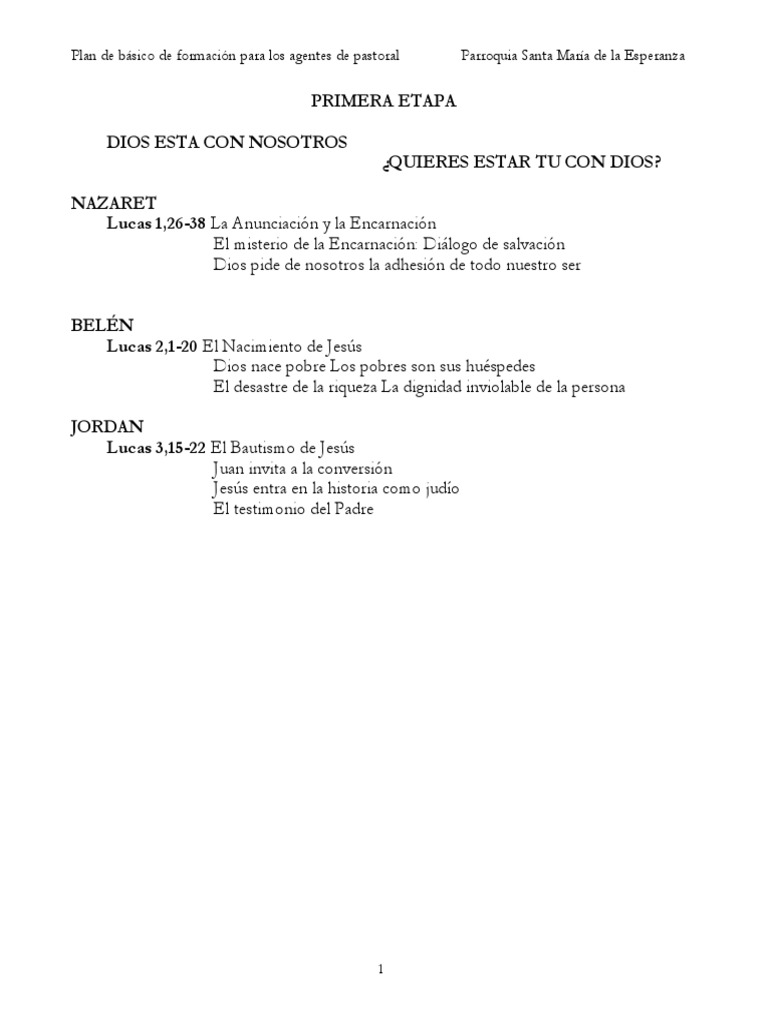 10 Temas de Formacion para Agentes de Pastoral (Corregido) | PDF ...