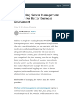 Outsourcing Server Management Services for Better Business Assessment