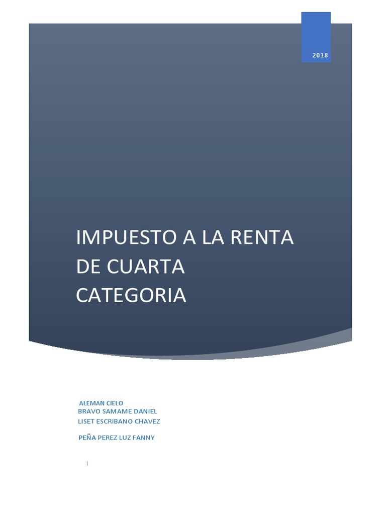 Impuesto A La Renta 4ta C | PDF | Impuesto sobre la renta | Derecho laboral