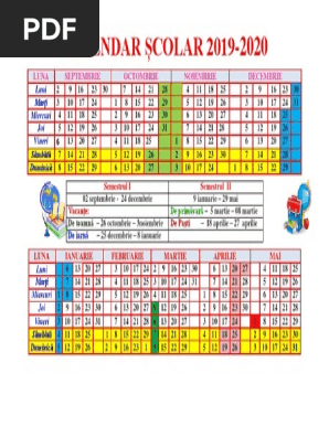 Calendar È™colar 2019 2020