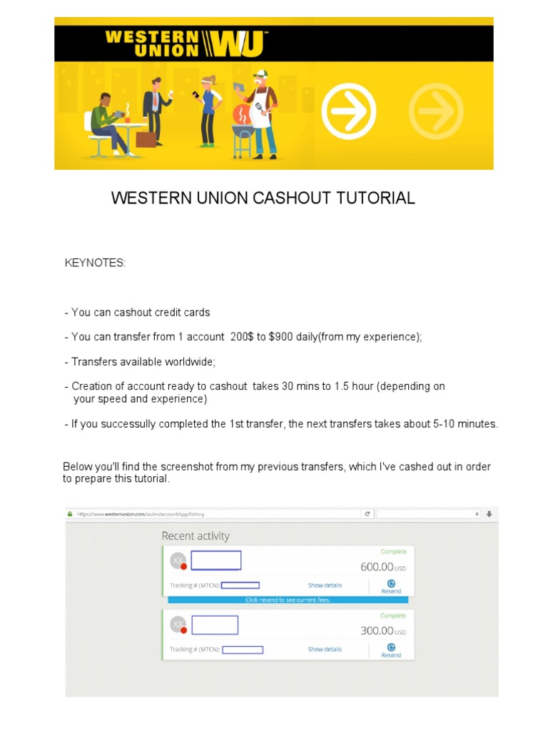 Western Union Cashout Guide | PDF | Western Union | Credit Card