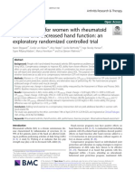 Hand Exercise For Women With Rheumatoid Arthritis and Decreased Hand Function: An Exploratory Randomized Controlled Trial