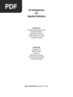 An Assignment On Applied Statistics: Prepared For