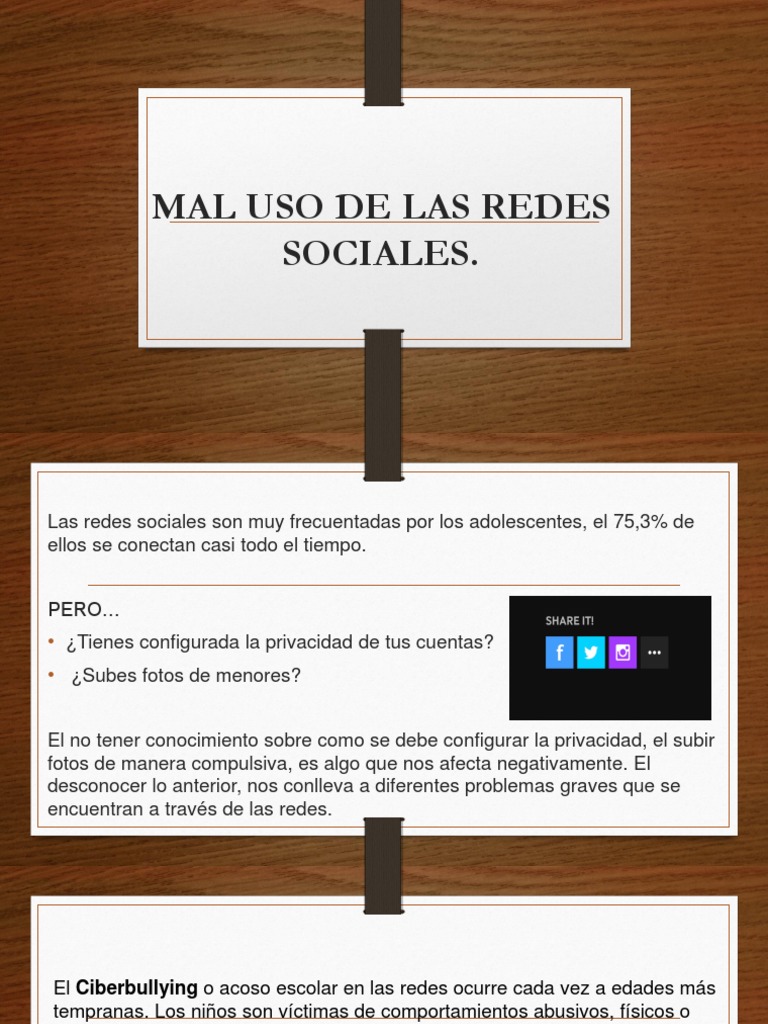 Mal Uso de Las Redes Sociales | PDF | Adolescencia | Servicio de redes ...