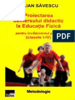SAVESCU I. (Proiectarea Demersului Didactic La Educatie I-IV) | PDF