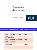 Operations Management: Prof. Mohit Goswami