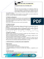 5) Definicion de Los Objetivos Del Plan de Mercado 5.1 Objetivos Financieros